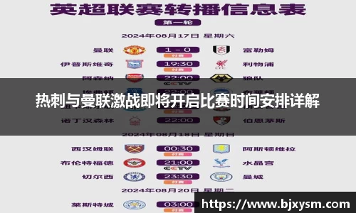 热刺与曼联激战即将开启比赛时间安排详解
